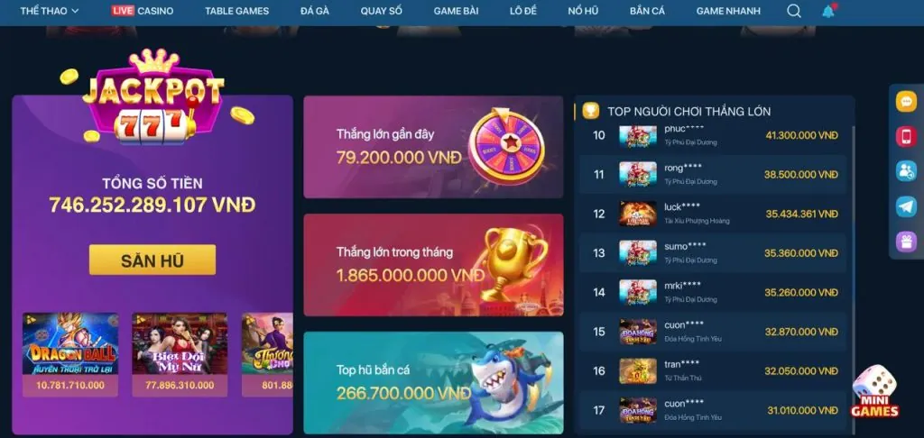 Thưởng nạp lại mcw7733 khuyến mãi